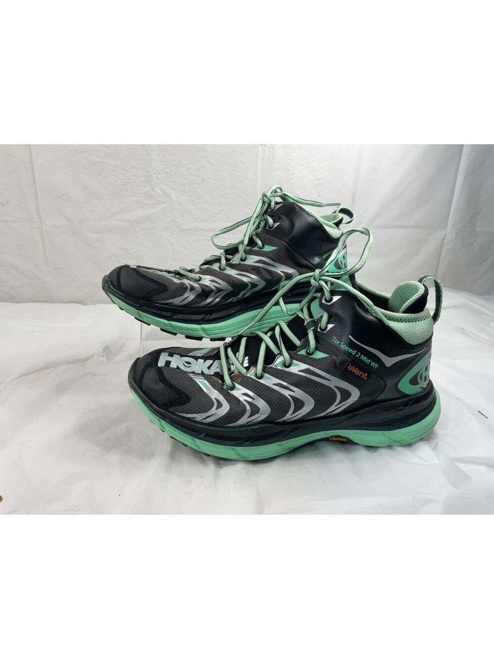 HOKA TOR SPEED 2 WP Size 9.5 athletic SHOES DARK SHADOW MINT GREEN - Picture 5 of 16